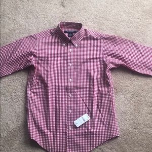 Brooks Brothers Red & White Gingham non-iron button down shirt, Size Medium